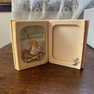 Vintage 1994 Beatrix Potter ceramic book photo frame Tale of Mr. Jeremy Fisher